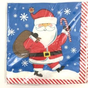 Santa Claus with Candy Cane Party Napkins 20 Count